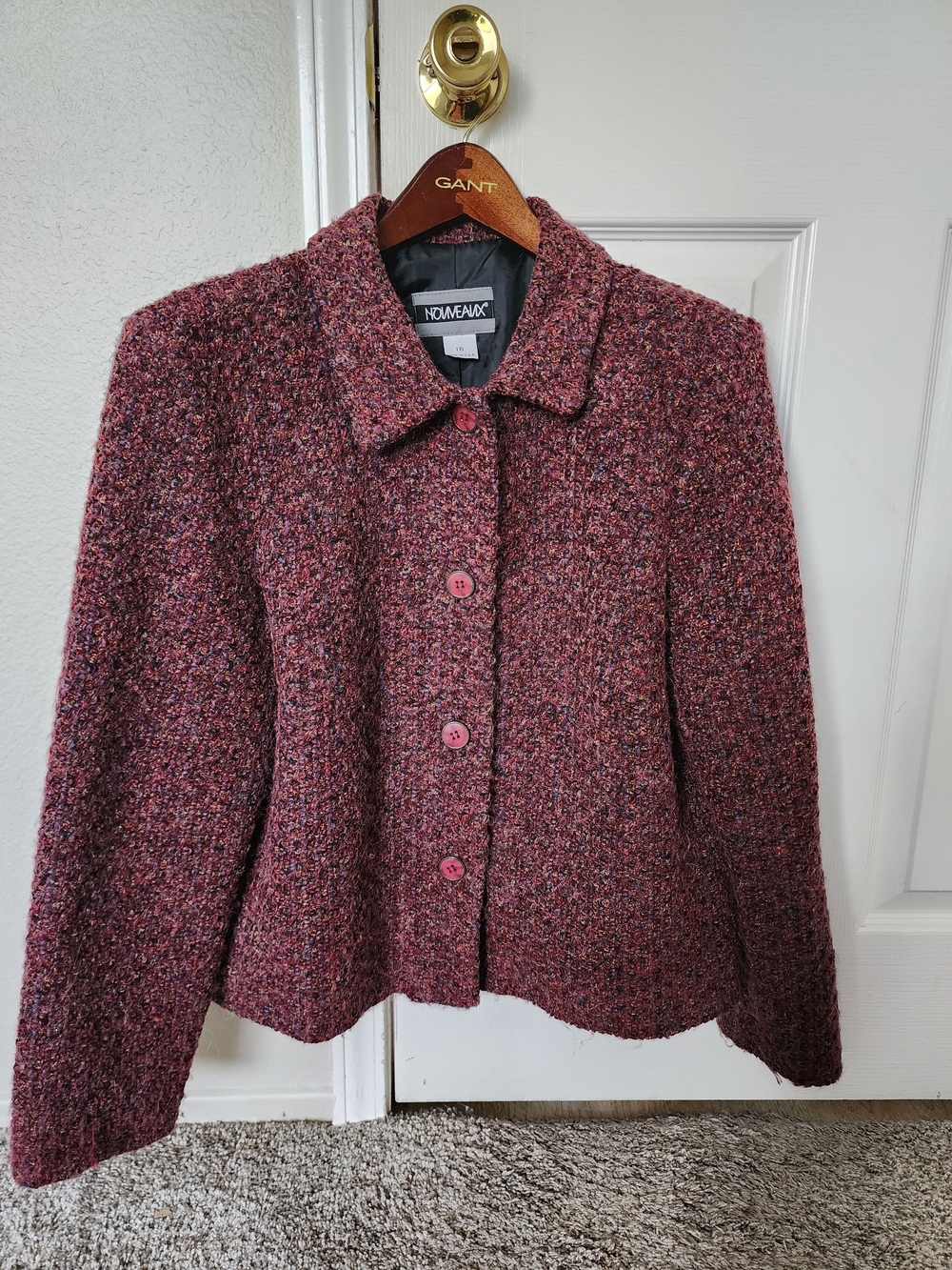 Vintage 90s Nouveaux Boucle Mohair Jacket Size 16